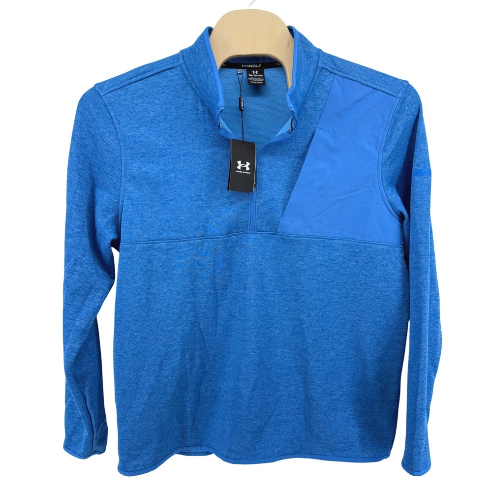 NEW Under Armour UA Drive SweaterFleece Mens 2XL Pullover Blue Heathered 1/4 Zip